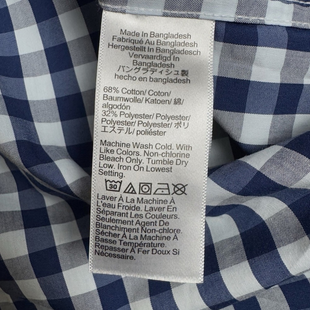 NWT J Crew Performance Shirt Men's XXL 2XL Blue Gingham Slim Untucked Preppy - Picture 8 of 8